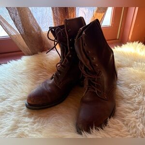 Vintage Durango Leather Lace-Up boots